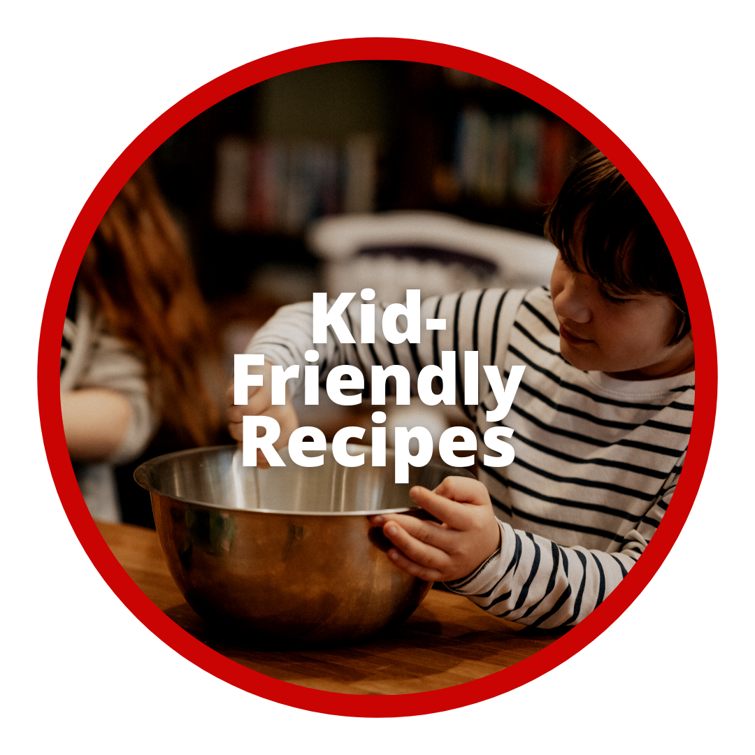 Kid with bowl in kitchen