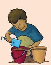 Child with buckets