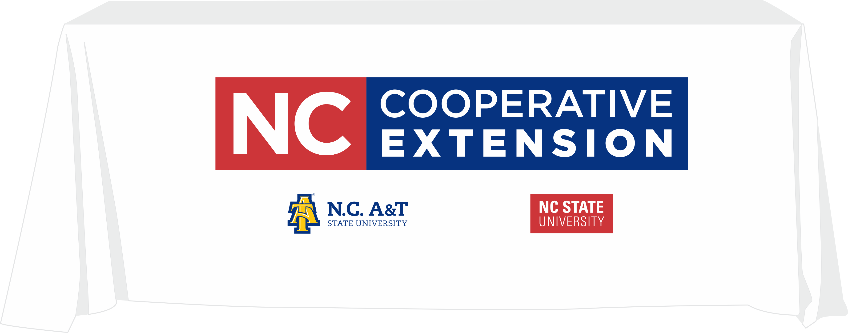8ft Non-Fitted Table Cover_N.C. Cooperative Extension - White