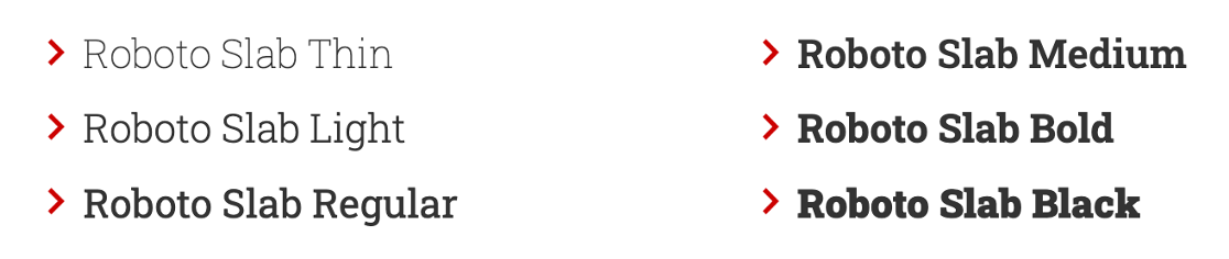 Roboto Slab font samples