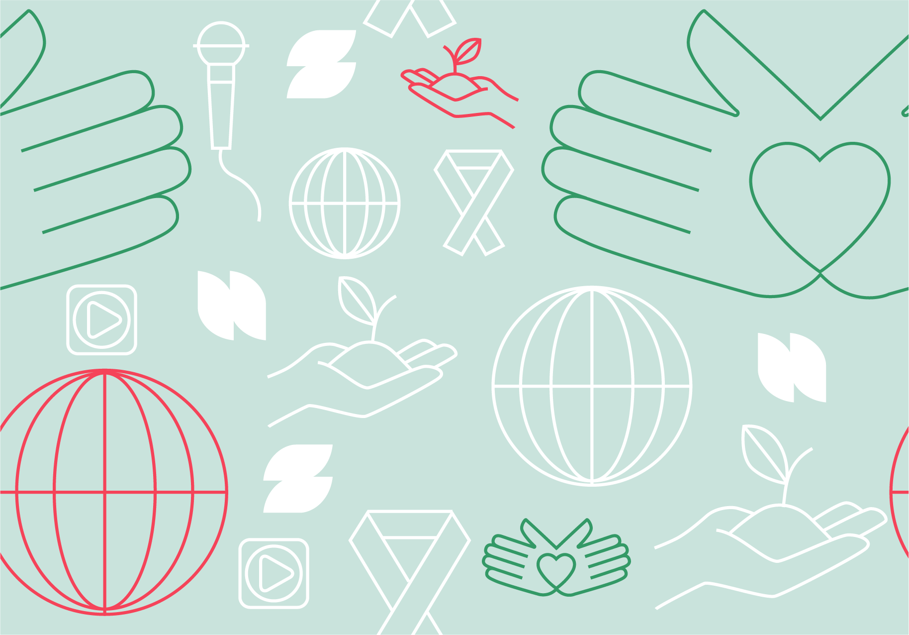 SERVE pattern featuring 4-H civic engagement icons arranged with geometric shapes.